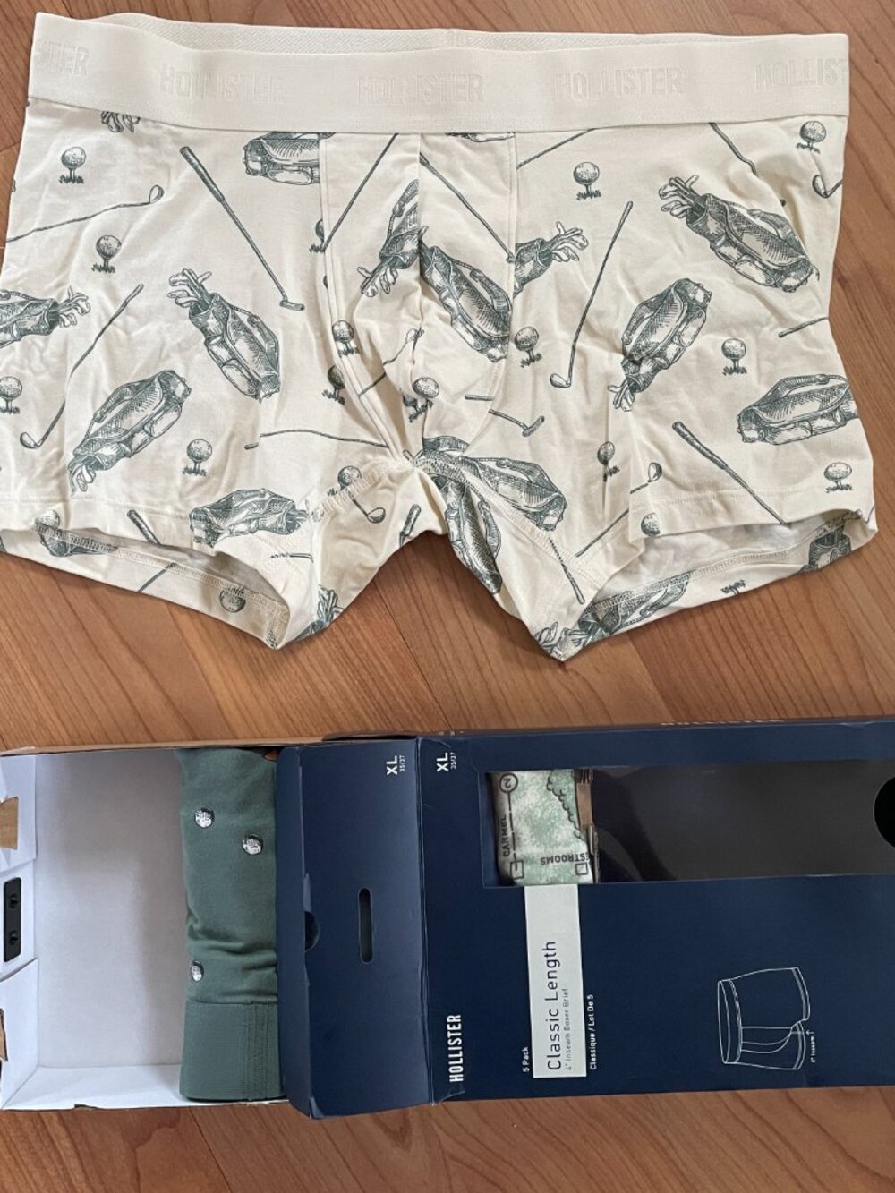 NEW! Hollister XL Men's Boxer Briefs - Set of 5 Boxer Brief, Golf themed